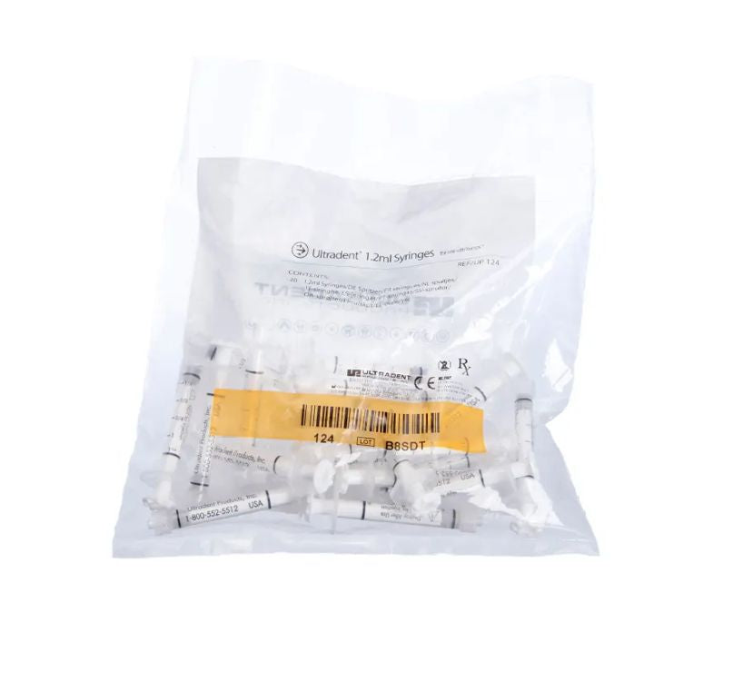 Ultradent™ 1.2 mL Clear Plastic Empty Syringes